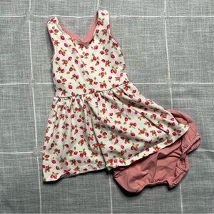 Ralph Lauren 9 Months Baby Girls Jersey Sleeveless Dress‎ Bloomer Set Strawberry